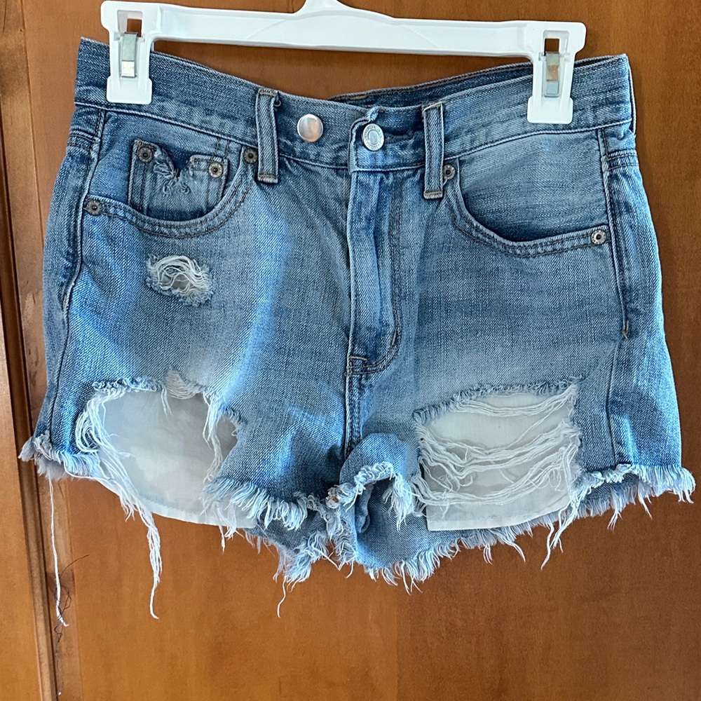 American Eagle Outfitters Vintage High Rise Festival Distressed Jean Shorts 4